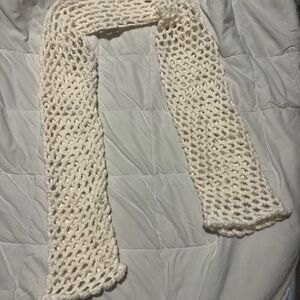 Handmade Cream Crochet Shrug/ Hollow cut sweater